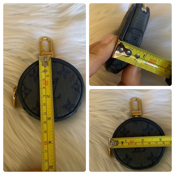 Louis Vuitton Navy Blue Monogram Denim Round Bag Charm and Key Holder - Picture 15 of 17